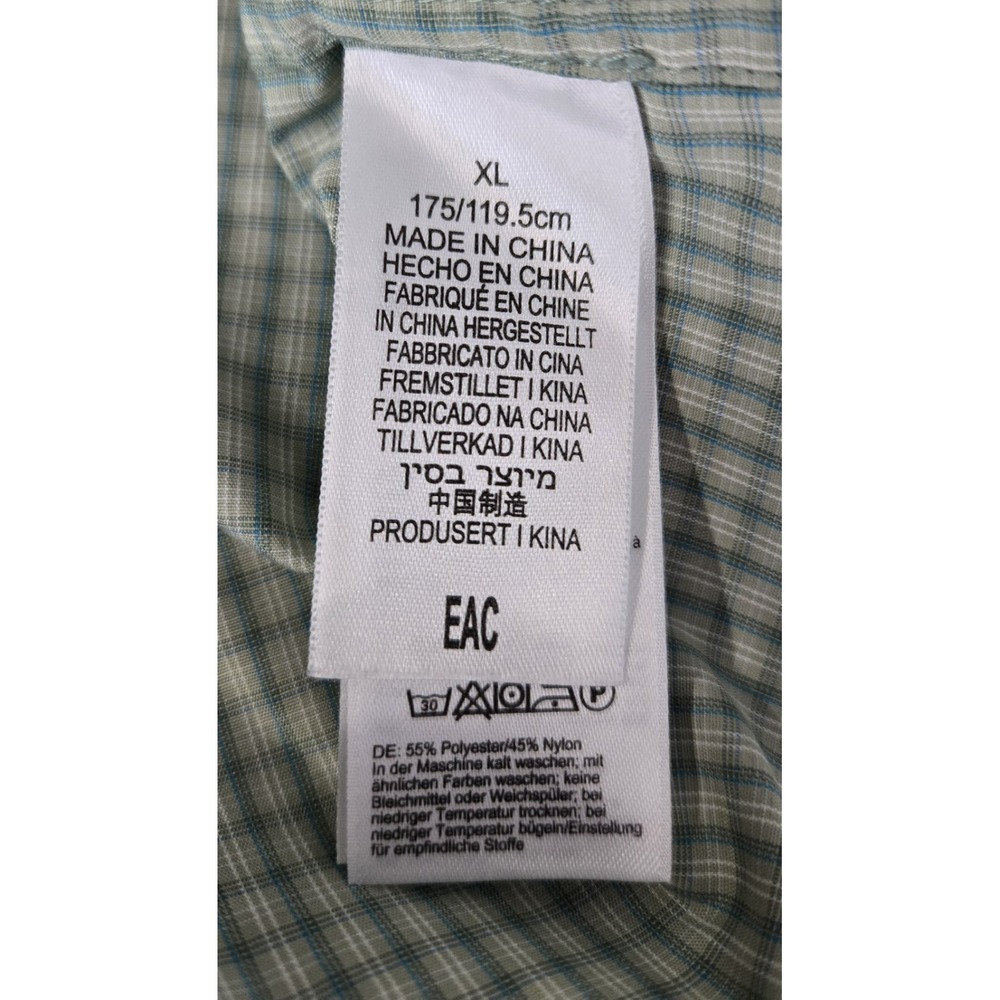 ExOfficio Shirt Mens XL Green Gingham Check Botton Up Vented Hiking Outdoor - Picture 8 of 10